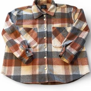 ACTIVE USA Men's Heavy Weight Long-Sleeve Plaid Polyester Shacket Size L